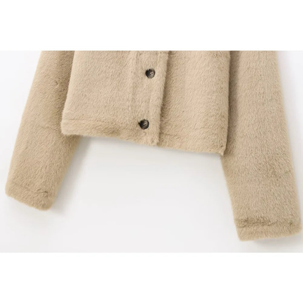 Beżowy płaszcz Teddy – ModaEkspert.pl