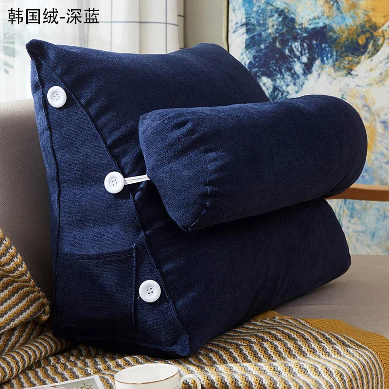Bed Triangular Cushion Chair Bedside Lumbar Chair Backrest Lounger Lazy Office Chair Reading Living Room Pillow Household Decor