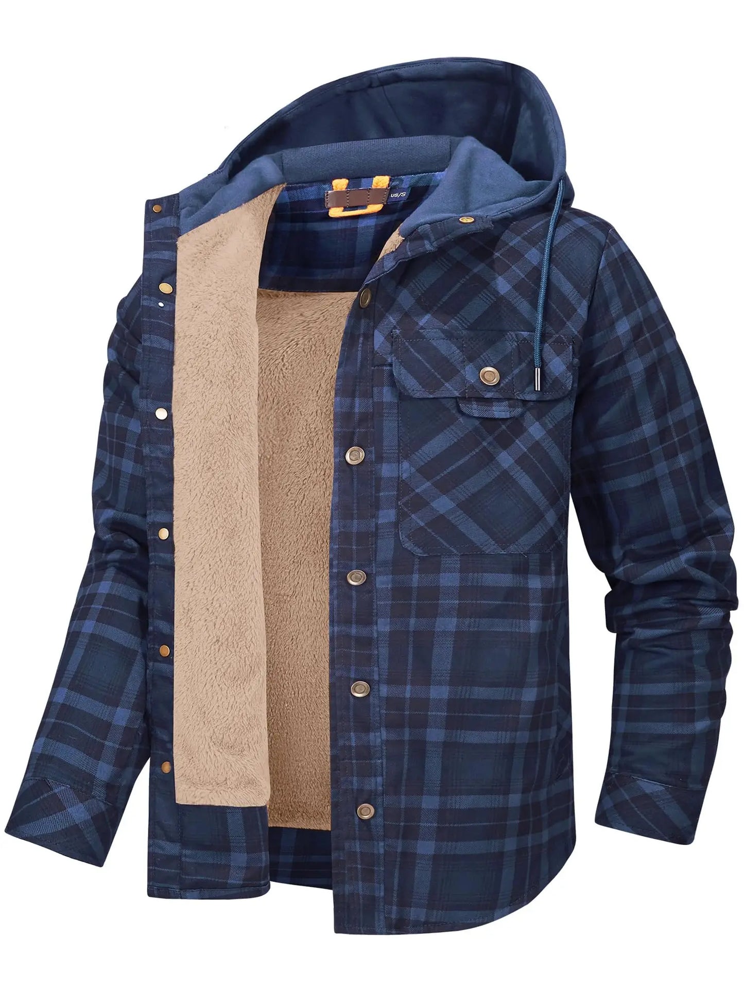 Przytulna flanelowa kurtka z kapturem – ModaEkspert