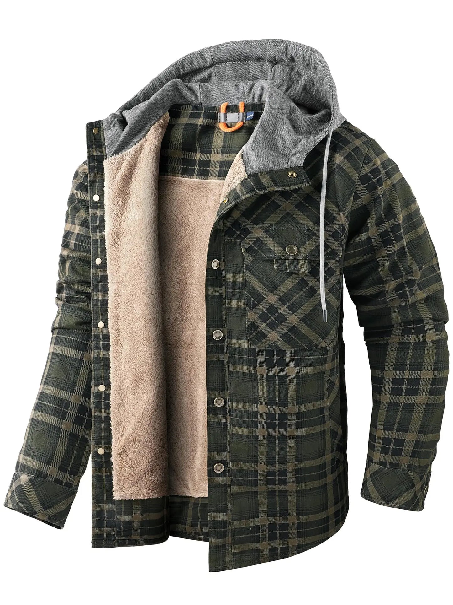 Przytulna flanelowa kurtka z kapturem – ModaEkspert