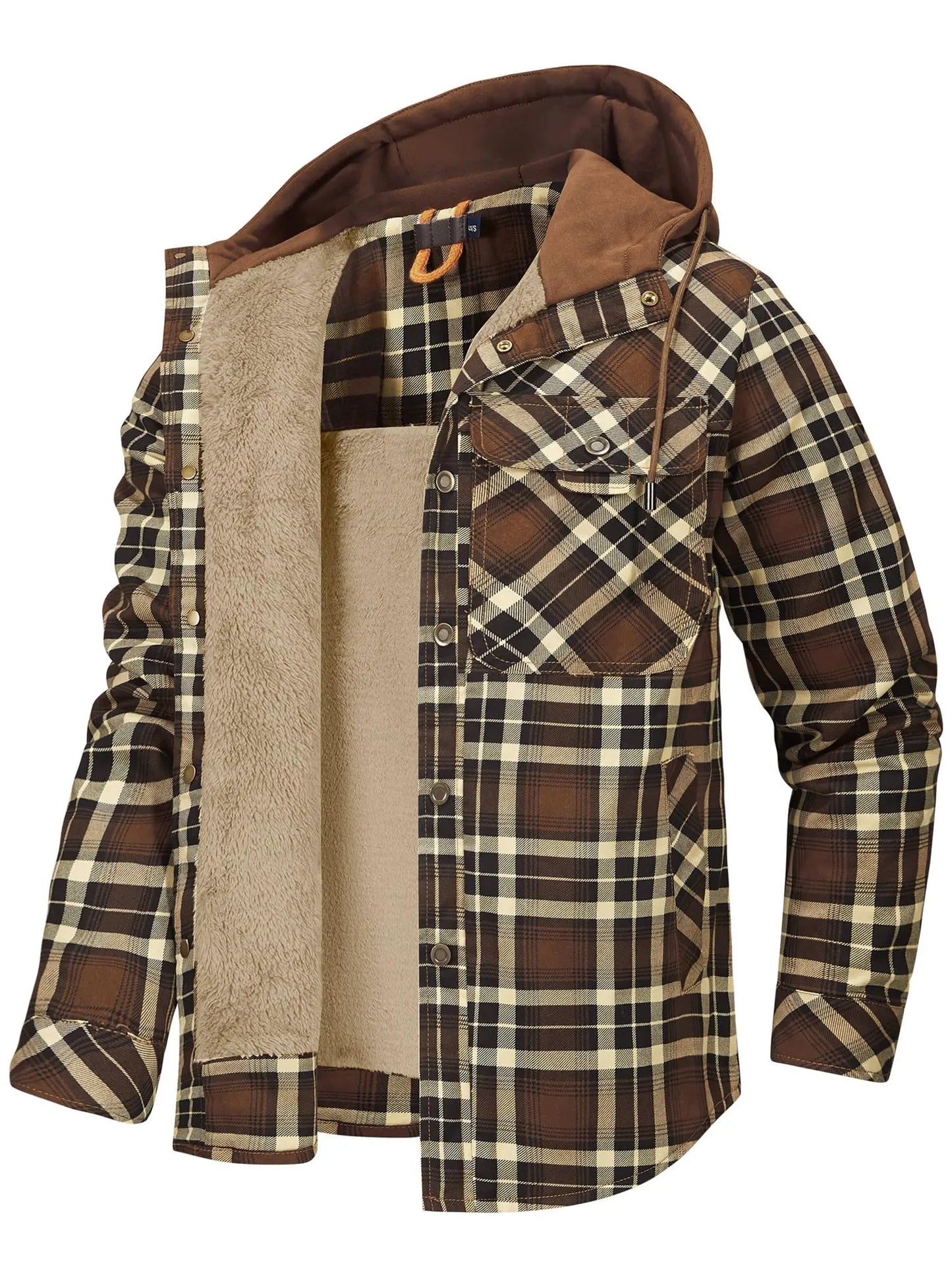 Przytulna flanelowa kurtka z kapturem – ModaEkspert