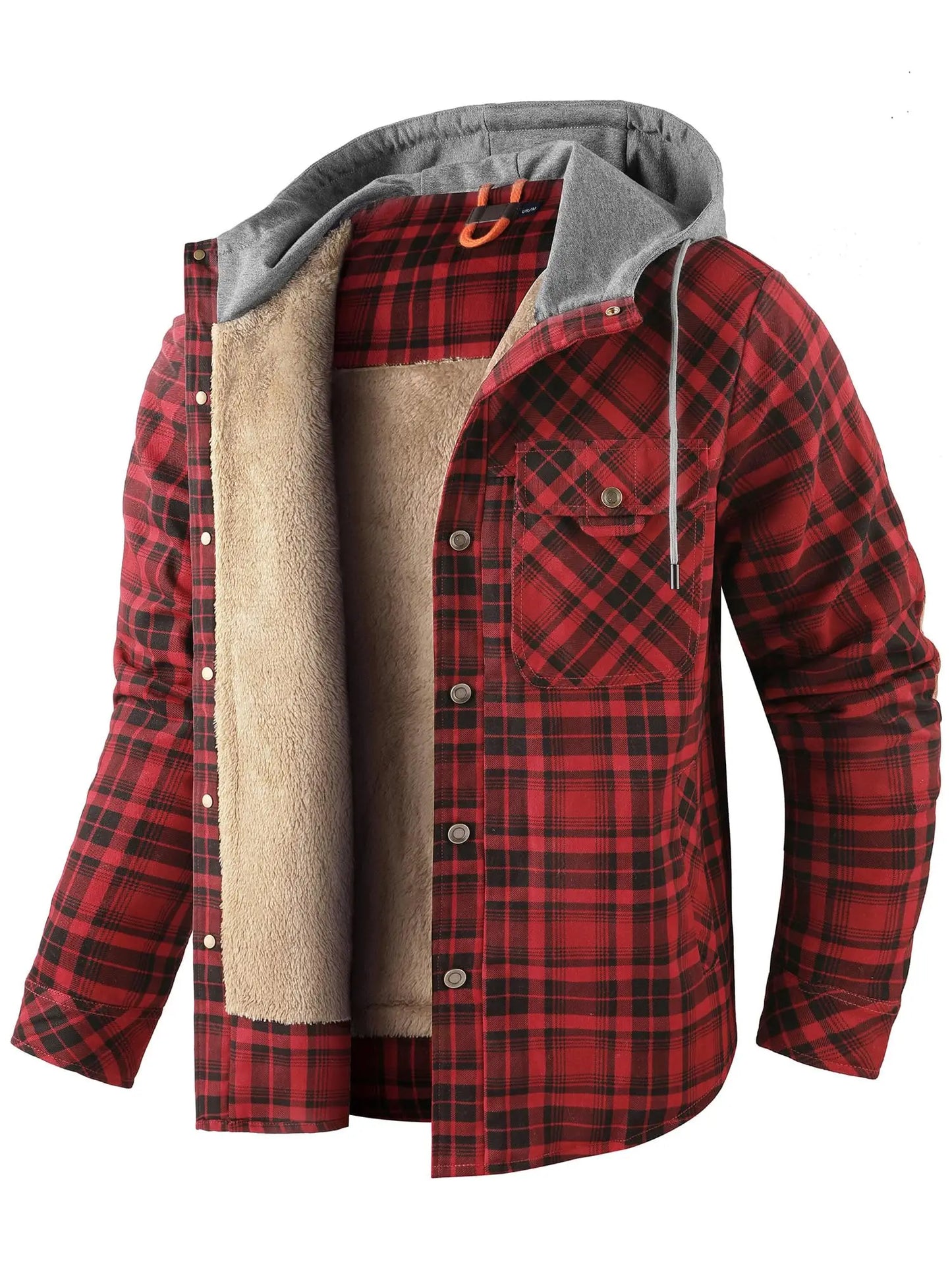 Przytulna flanelowa kurtka z kapturem – ModaEkspert