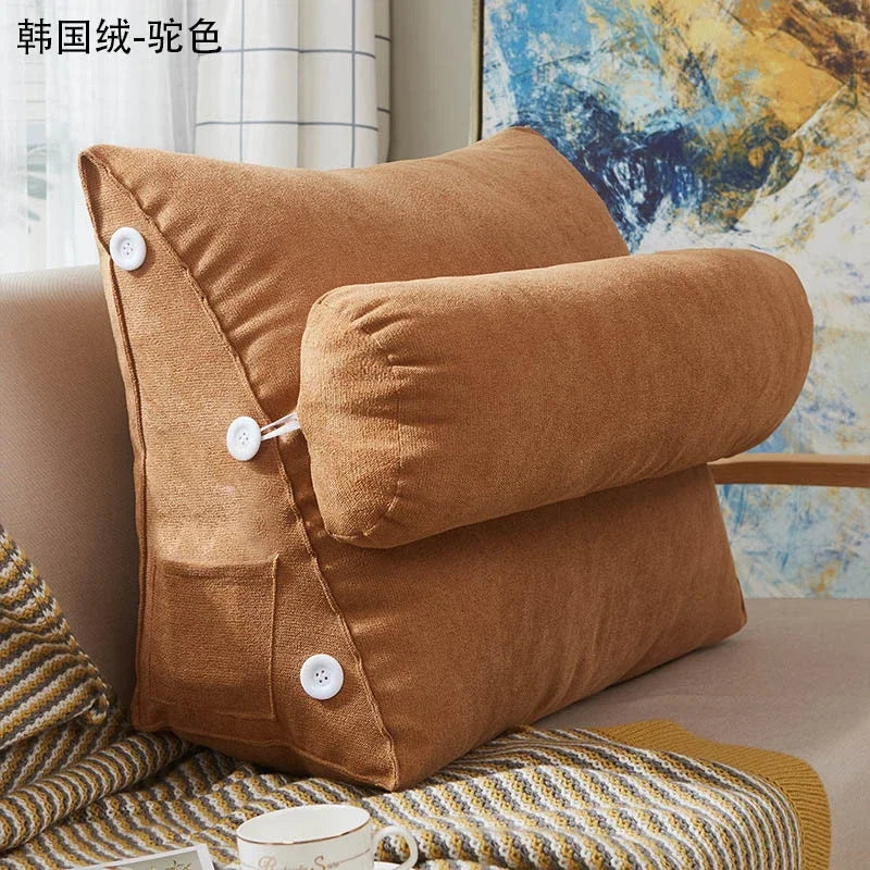 Bed Triangular Cushion Chair Bedside Lumbar Chair Backrest Lounger Lazy Office Chair Reading Living Room Pillow Household Decor